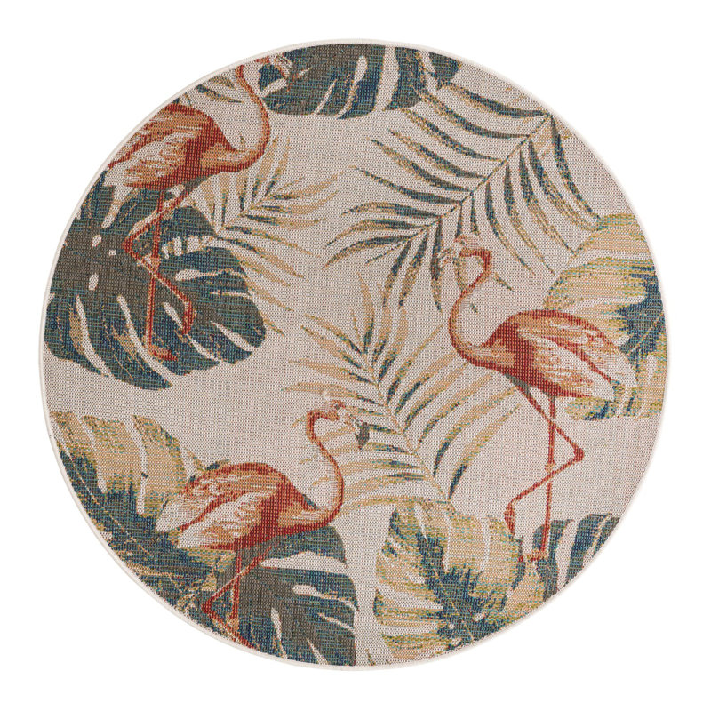 Sherwin Floral Indoor / Outdoor Rug, Round 5'3"