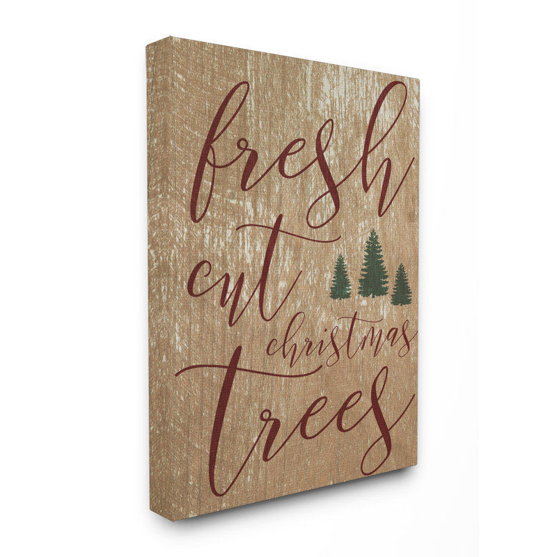 Fennelly «Fresh Cut Christmas Trees», art textuel brun clair, H 20 po x l 16 po, Toile tendue, H 15 po x l 10 po