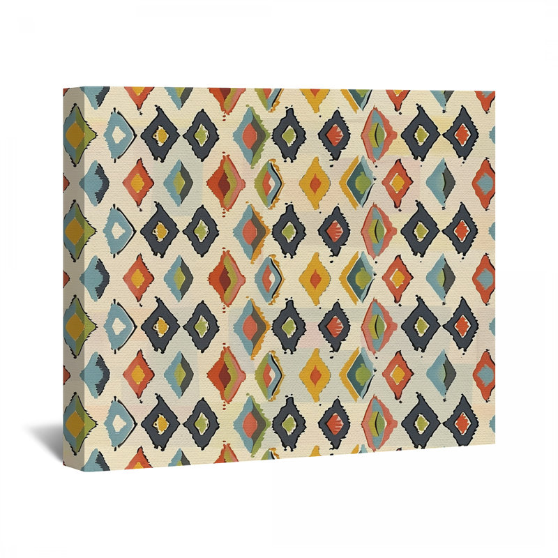 Motif de toile tendue - Décoration murale géométrique, H 16 po x l 20 po