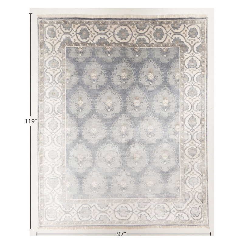 Handmade Cotton and Silk Oriental Area Rug