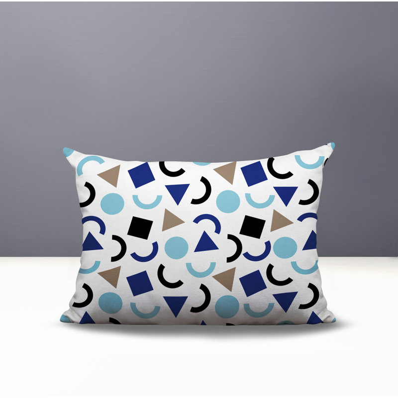 Coussin lombaire réversible intérieur / extérieur Fazzal, Rectangle H 18 po x l 25 po, Bleu marine