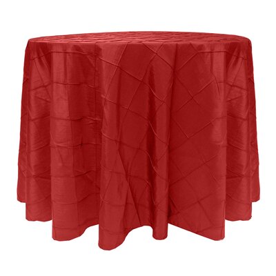 Ultimate Textile -5 Pack- Embroidered Pintuck Taffeta 102-Inch Round Tablecloth Holiday Red -  5PKS-102R-111