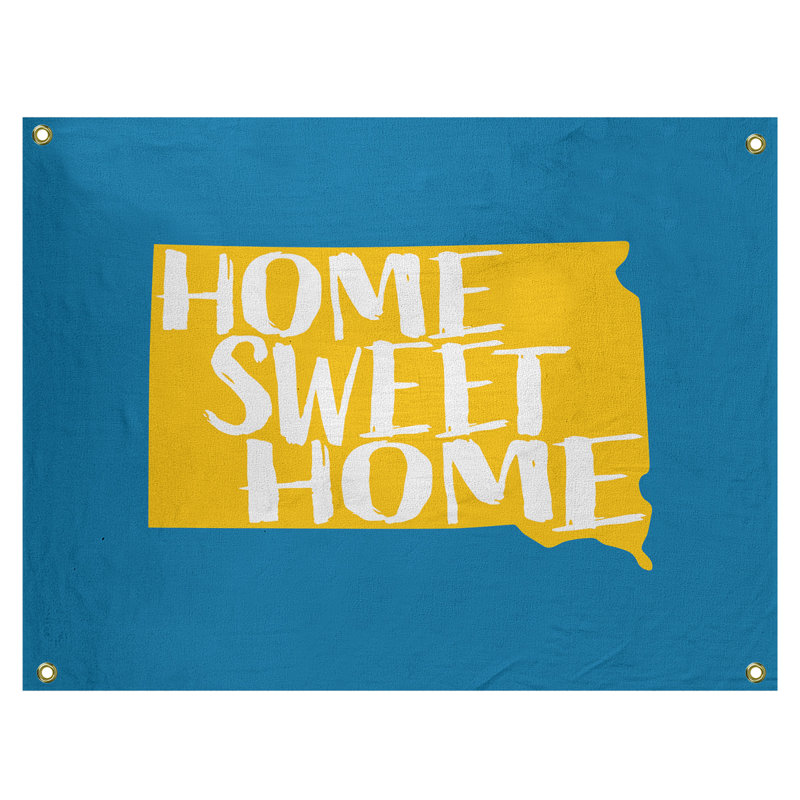Tapisserie murale south dakota south the home, H 26 po x l 36 po, Bleu / Jaune