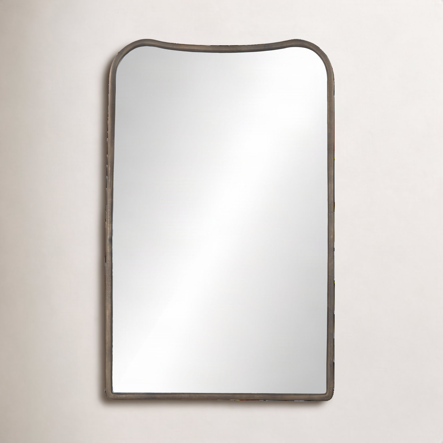 Patz Floor Mirror, Antiqued Brass