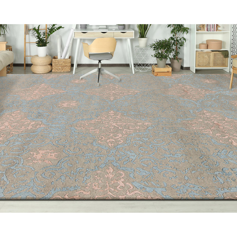 Ikat Area Rug in Gray/Light Blue/Beige