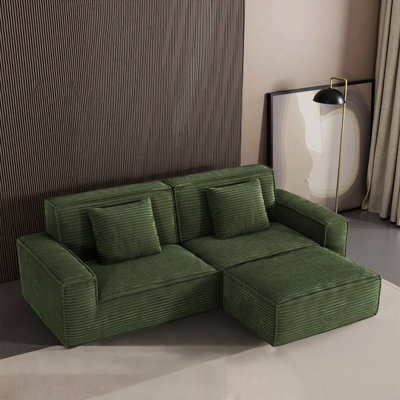 106,3 po avec de grandes rayures, revêtement en microfibre, conception moderne, siège moelleux, 3 sièges, pédale droite, convient à la chambre à coucher, microfibre rayée, style, mousse à rebond élevé, grand confort