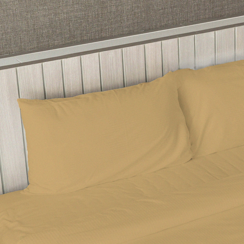 Microfiber Sheet Set, Gold, Queen Sheet Set + Fitted Sheet + 2 Pillowcases
