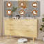 Commode 6 tiroirs pour chambre à coucher, commode en bois cannelée