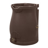Good Ideas 50 Gallons Plastic Drainable Dual Overflow Planter Rain Barrel