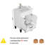 Meuble-lavabo blanc de 24 po avec lavabo, poignées en métal noir, charnières à fermeture en douceur, rangement pour les serviettes