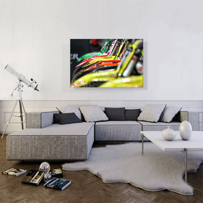 Row of Dirtbikes - reproduction de photo sur toile tendue
