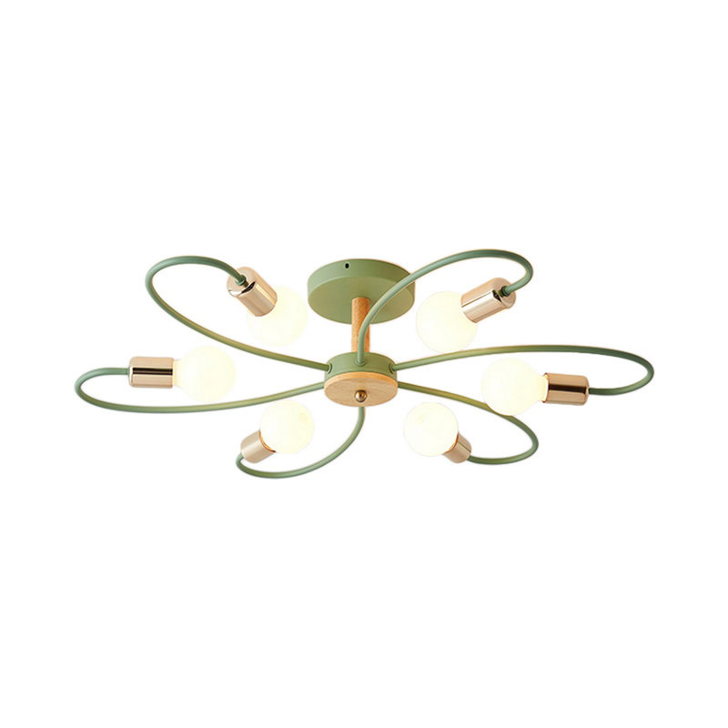 Plafonnier semi-encastré 6 lumières 31 po