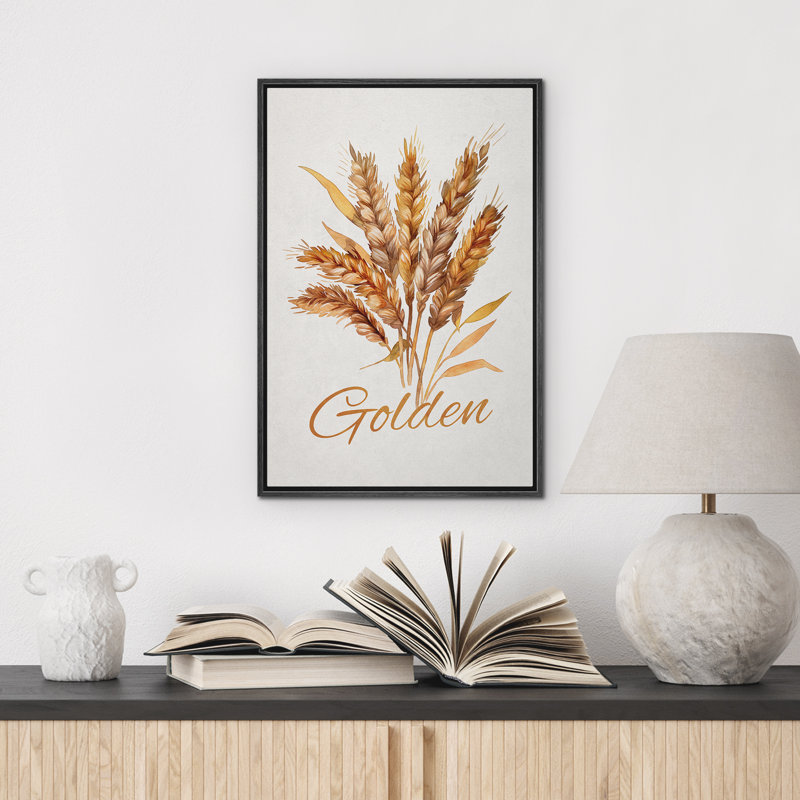 «Wheat Farmhouse Barn Decor», reproduction d'art sur toile encadrée, Noir, noir, noir, noir, H 24 po x l 16 po