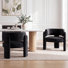 33" Wide Modern Velvet Upholstered 3-Legs Dining Armchair