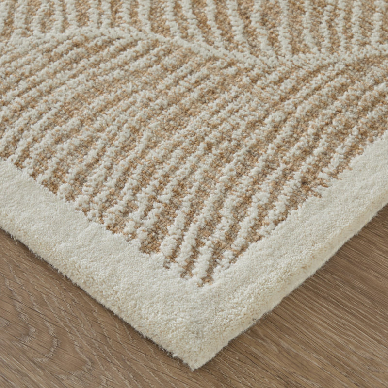 Winston Modern Floral & Botanical Area Rug, Beige, Rectangle 5' x 8'