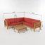 Ensemble de conversation modulaire en bois avec coussins Oana