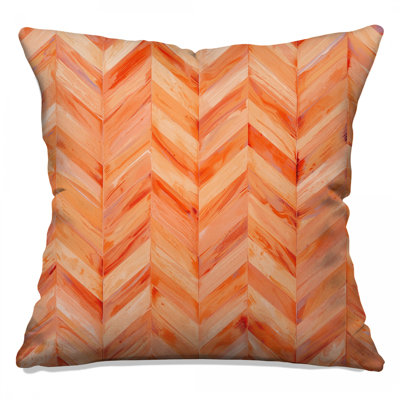 Orange Chevron Pattern Double Sided Throw Pillows