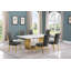 Ensemble de salle à manger rectangulaire en marbre avec chaises en velours L 79 po x l 40 po Zeyad-2104622278-2104622307-2129846888