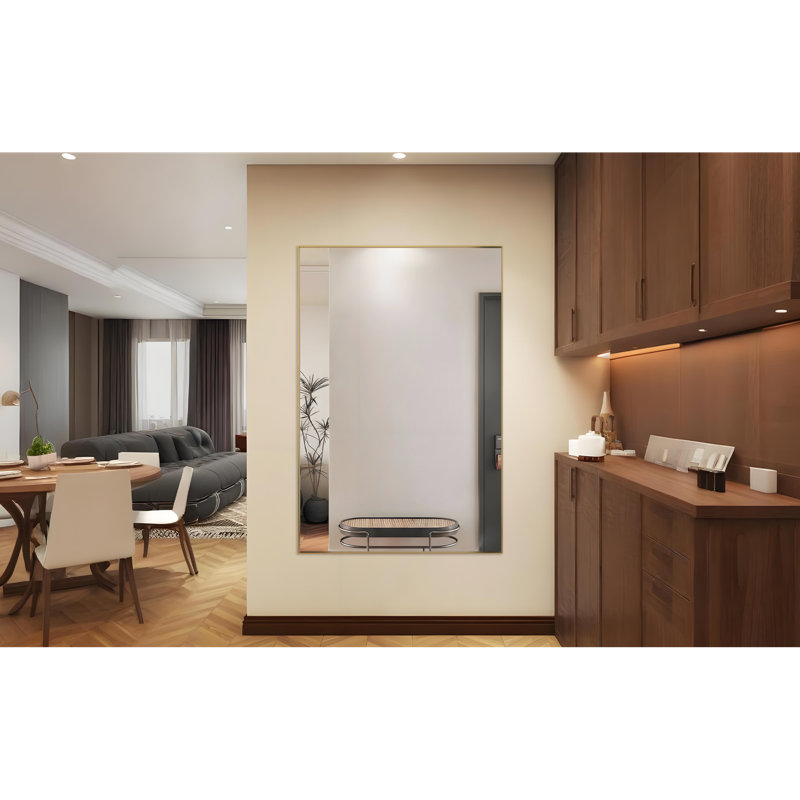 Miroirs muraux et décoratifs surdimensionnés avec plateau, 72 x 48 cm, aluminium doré, salle de bain moderne