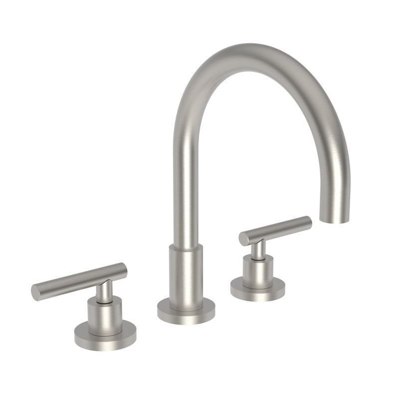 East Linear Double Handle Kitchen Faucet, Satin Nickel, Lever