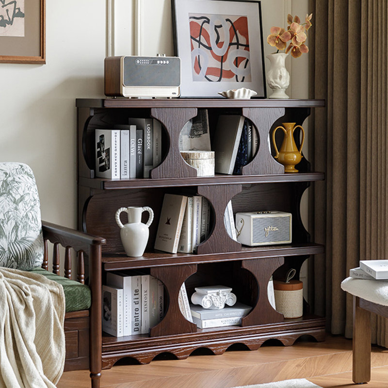 Bibliothèque de style rétro, H 47,24 po x l 47,24 po x P 12,4 po