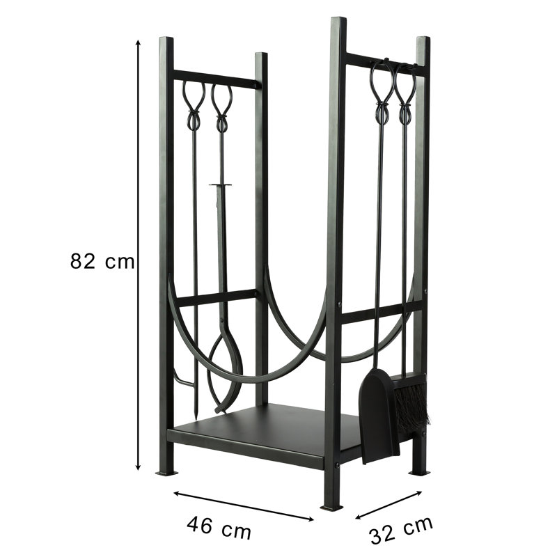 Amaron Metal Log Rack, Black