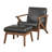 Choudhury Vegan Leather Armchair with Ottoman-1346439420