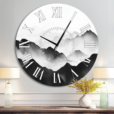 Horloge murale silencieuse en métal rustique Canyon Mountain I