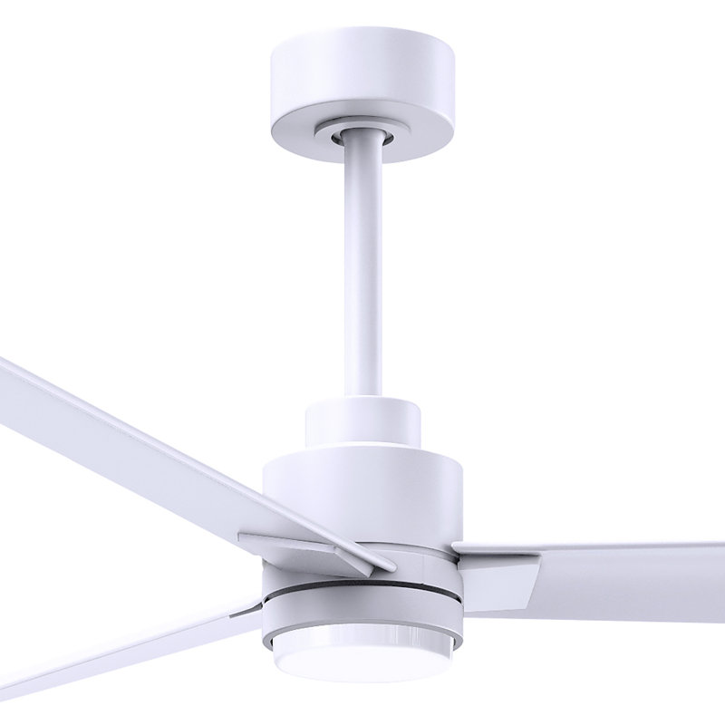 Alessandra - Three Blade Transitional Ceiling Fan -LED, Matte White, Matte White, 56"