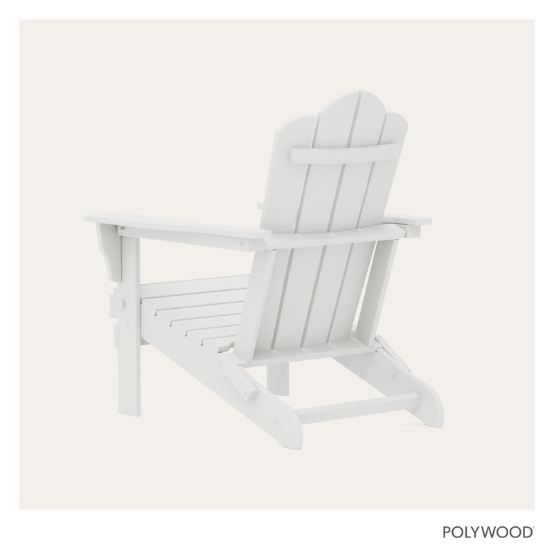 Folding Adirondack Chair in White, White