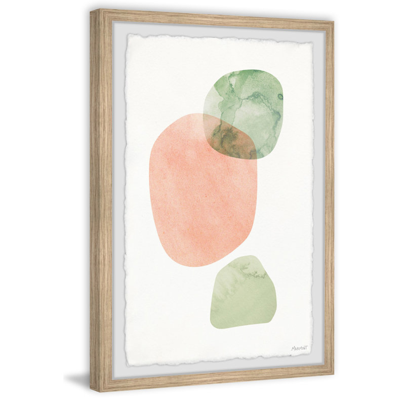 Green And Red Stones - Single Picture Frame Painting, 30 cm H x 20 cm W x 3.81cm D