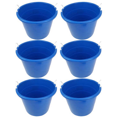 Homz 18 Gal Plastic Open Storage Utility Tub with Handles, Blue (3 Pack)