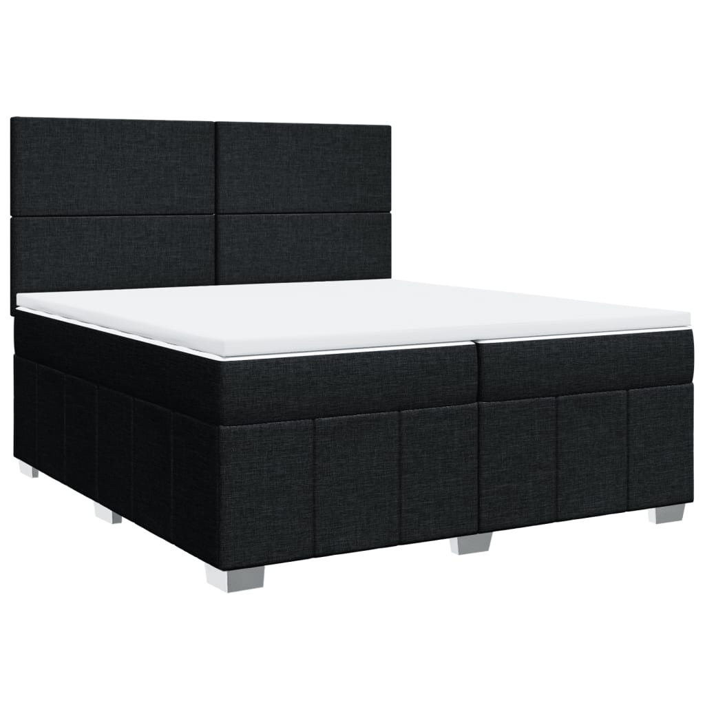 Vidaxl Boxspringbett mit Matratze Schwarz 200x200 cm Samt