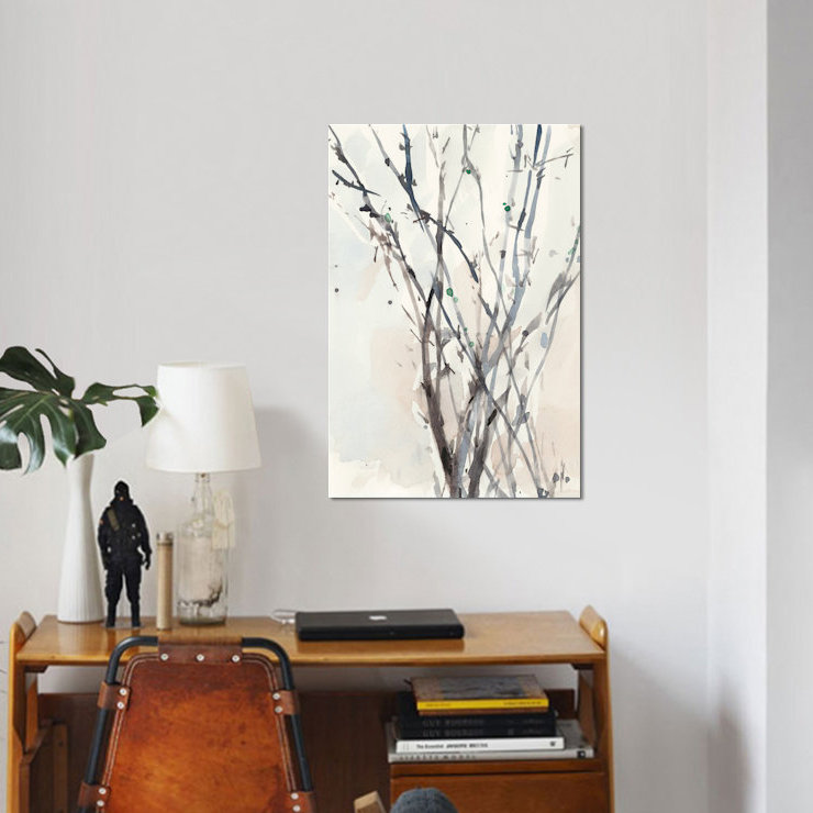 Watercolor Branches II - Impression sur toile tendue sur châssis, H 18 po x l 12 po x P 1,5 po, Toile tendue, Pas de tapis