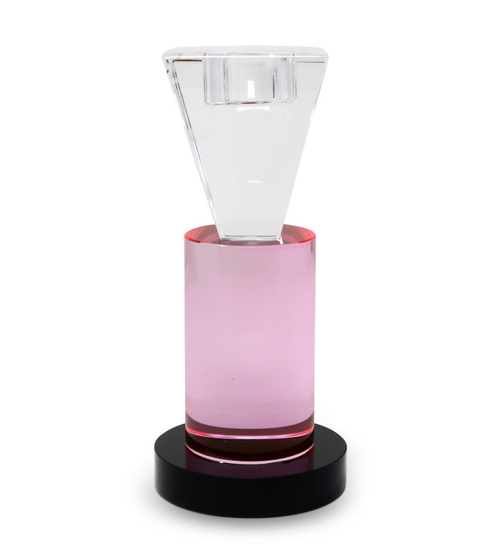 Crystal Candlestick Pink/Clear