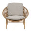 Chaise longue d'extérieur en osier brun pâle avec coussin beige, ensemble de 2-1169810533