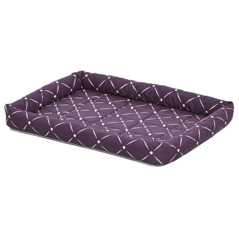 Lit pour animal de compagnie avec traversin QuietTime Couture, l 21,75 po x p 12,75 po x H 3,75 po, Prune