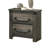 Rustic Grey Nightstand with Antique Brass Colour Drop Handles