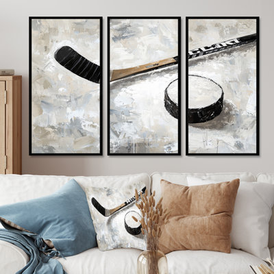 Hockey Puck and Stick II - Ensemble de décorations murales de hockey sport