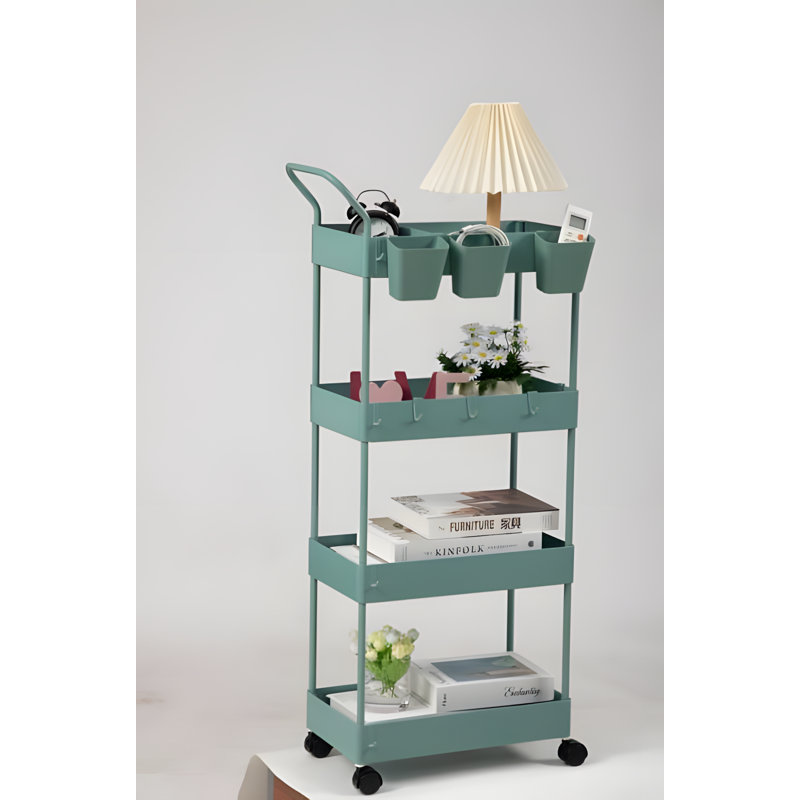 Chariot de rangement mince avec roulettes - Organisateur compact et mobile pour la maison, le bureau ou la cuisine