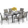 Argyri 6 - Person Metal Patio Dining Set with Extendable Rectangular Table