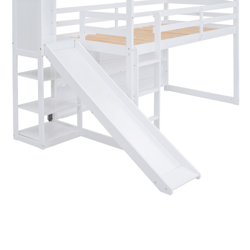 Lit mezzanine avec glissade Wood House