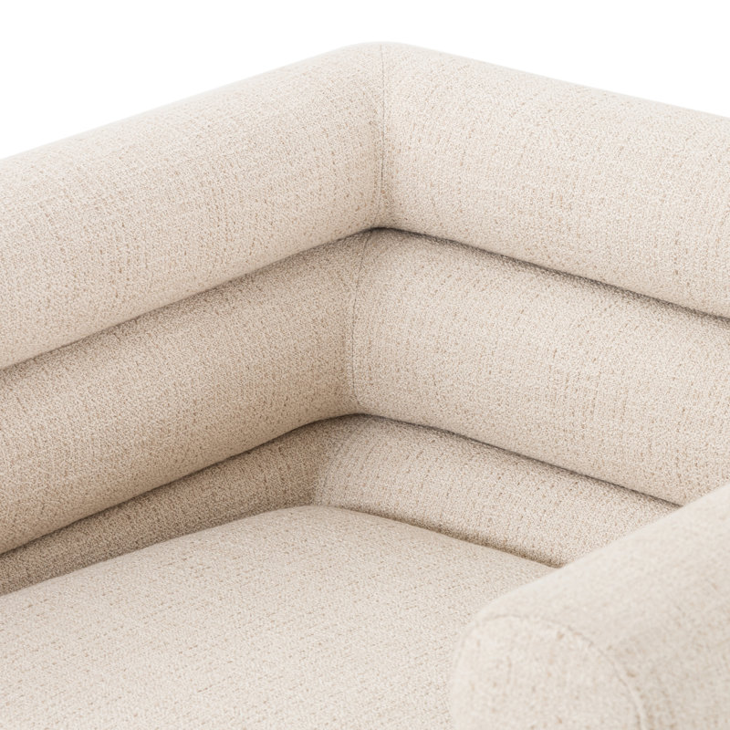 Evie Swivel Chair-Hampton Cream, Cream Polyester Blend