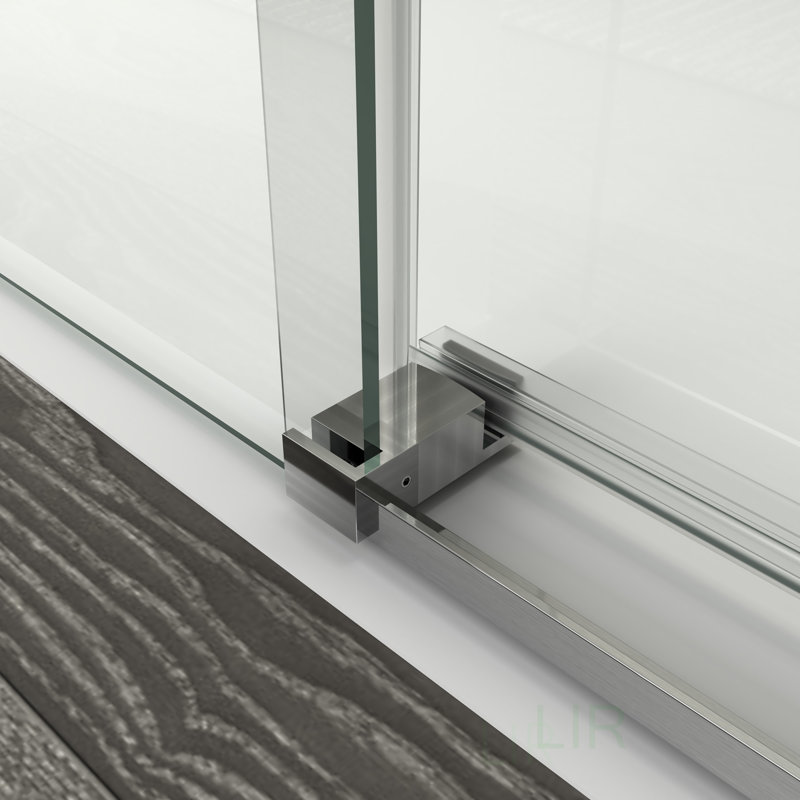 Adjustable Frameless Single Sliding Shower Door With 6Mm Tempered Glass, Ideal For Modern Bathrooms And Compact Spaces, Shower Door