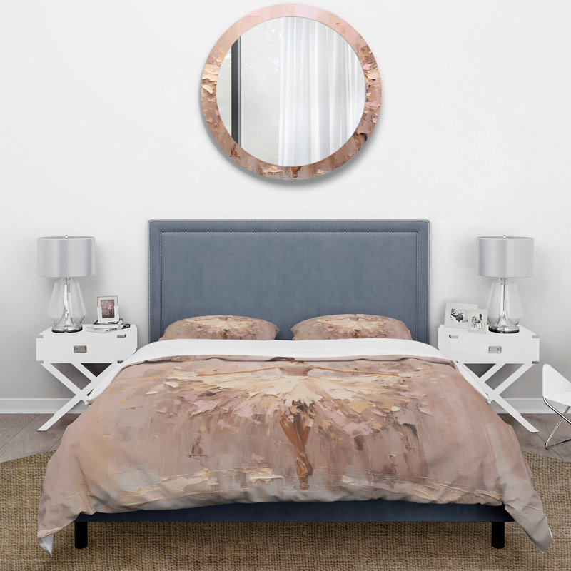 Ensemble de housse de couette beige or et minimalisme Ballerina II - Ballet, Housse de couette très grand et 2 très grandes t