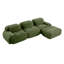 Canapé d'angle modulaire en velours côtelé vert olive, 116 po, assises profondes et accoudoirs incurvés-1406415897