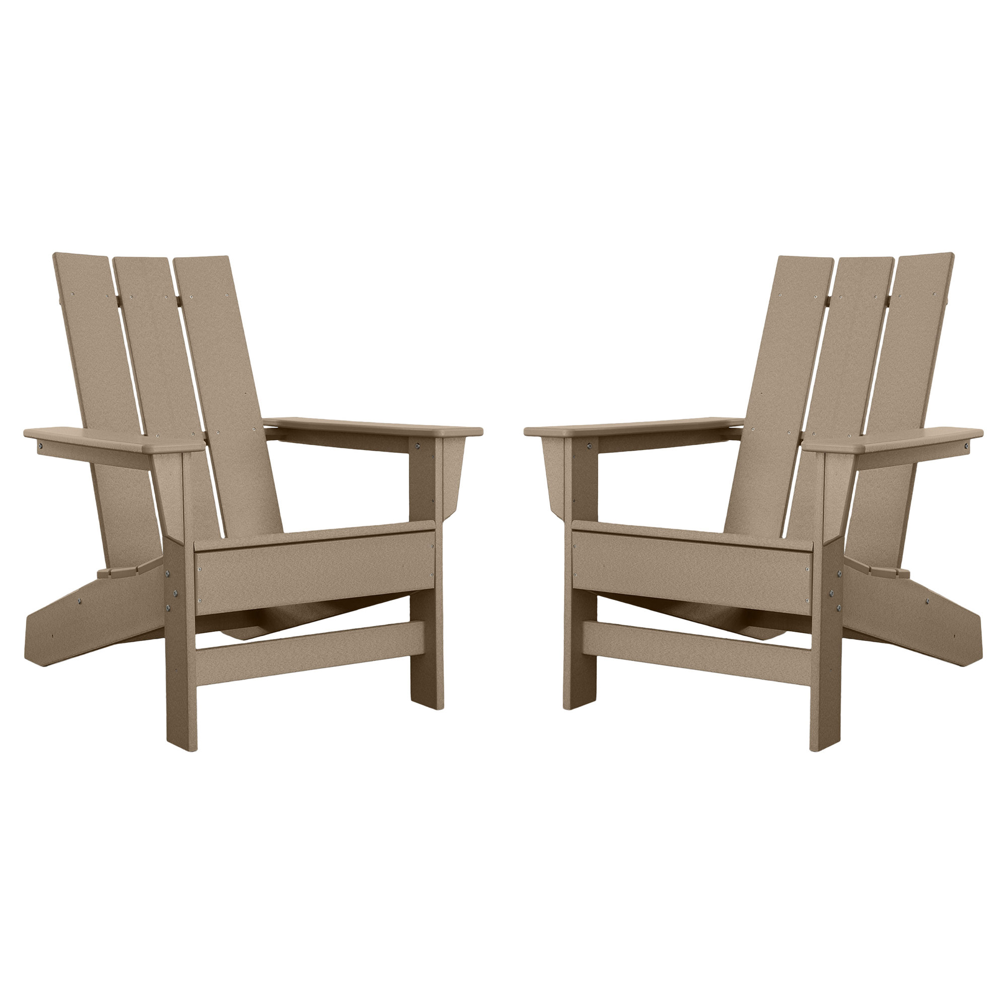 Ratcliff Plastic Adirondack Chairs (Set of 2), Weathered Wood