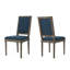 Chaise d'appoint Viveiros de style campagnard français, revêtue de tissu, avec dossier encadré et pieds cannelés-128621955-28747286-128621953