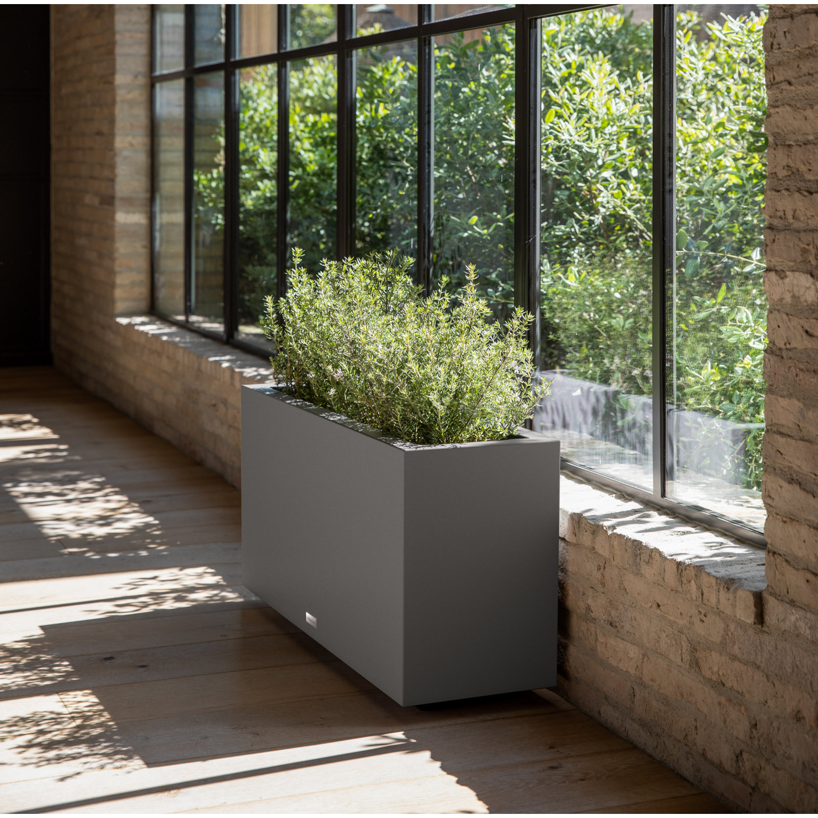Block Series Planter Box, 16” H x 32” W x 10” D, Gray