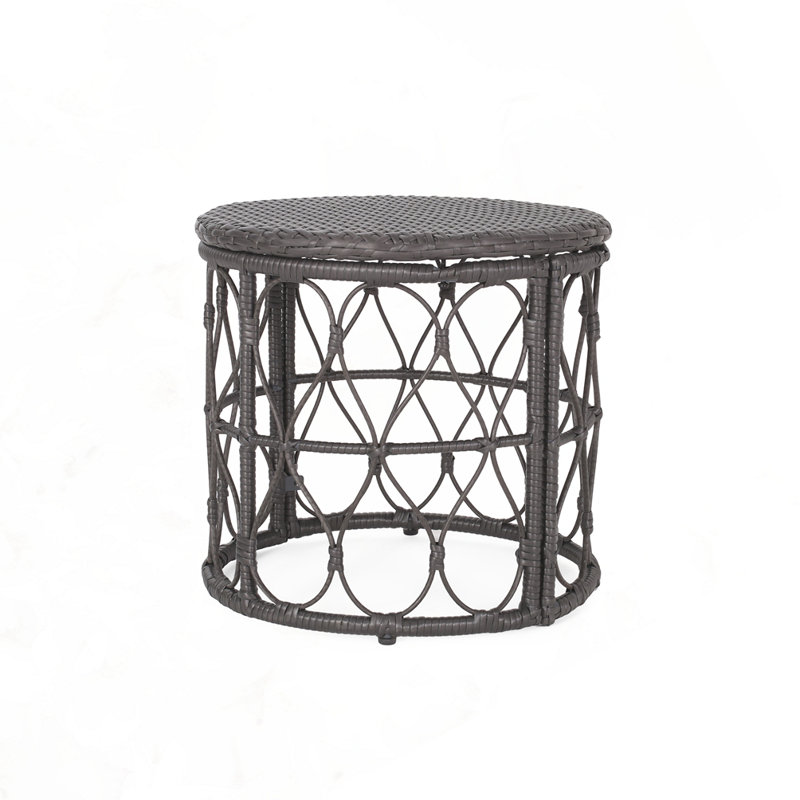 Outdoor Patio Side Table, Grey